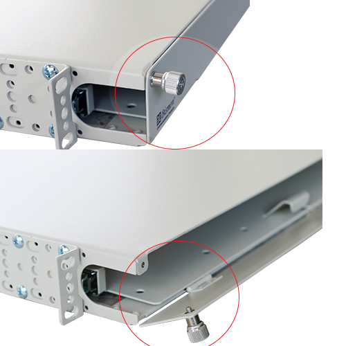 Screw lock panel rack mount fiber optic cable